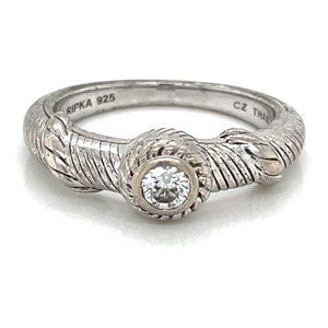 Judith Ripka Sterling Silver and CZ Ring Size 9